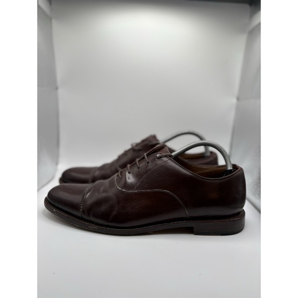 J Crew Leather Cap Toe Dress Oxford shoes Size US 8.5 Brown mens - Picture 2 of 8